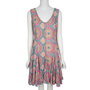 ANTHROPOLOGIE HD in Paris South Island Dress 6 Purple Green Print Sleeveless